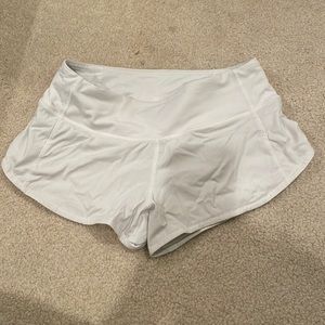 White lulu lemon running shorts